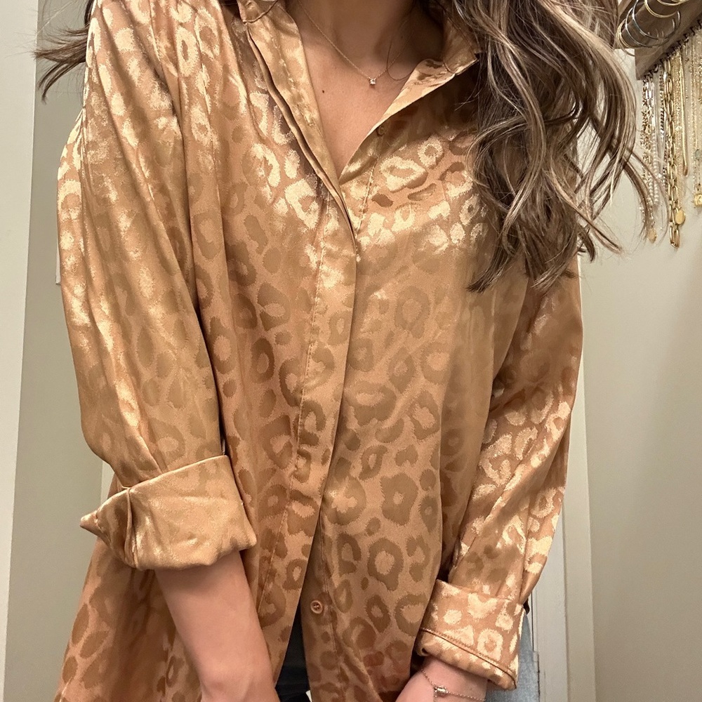 Leopard Print Button Down